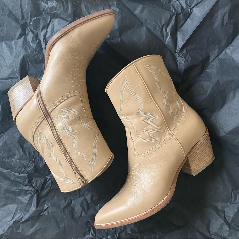Valentino Leather Western Boots